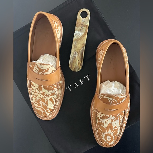 Taft Brown and Tan Patterned Loafers - Picture 6 of 7